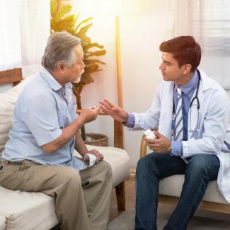 Patient and doctor discussing care